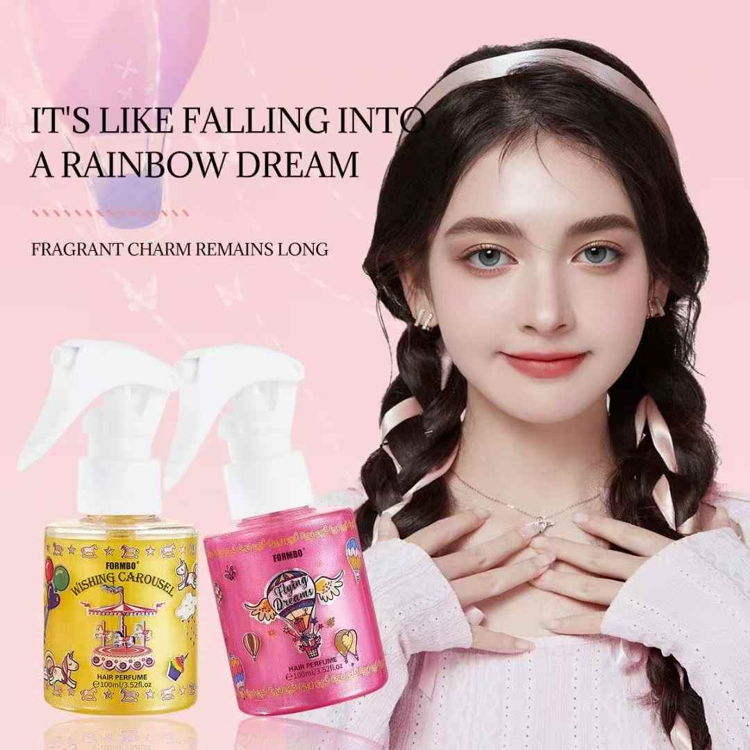 Cross-border blast perfume spray rainbow tema multi sabor opcional larga duración fragancia frutal cabello cuerpo ropa universal suavizado cabello larga duración dejar fragancia desodorante perfumado Specification image