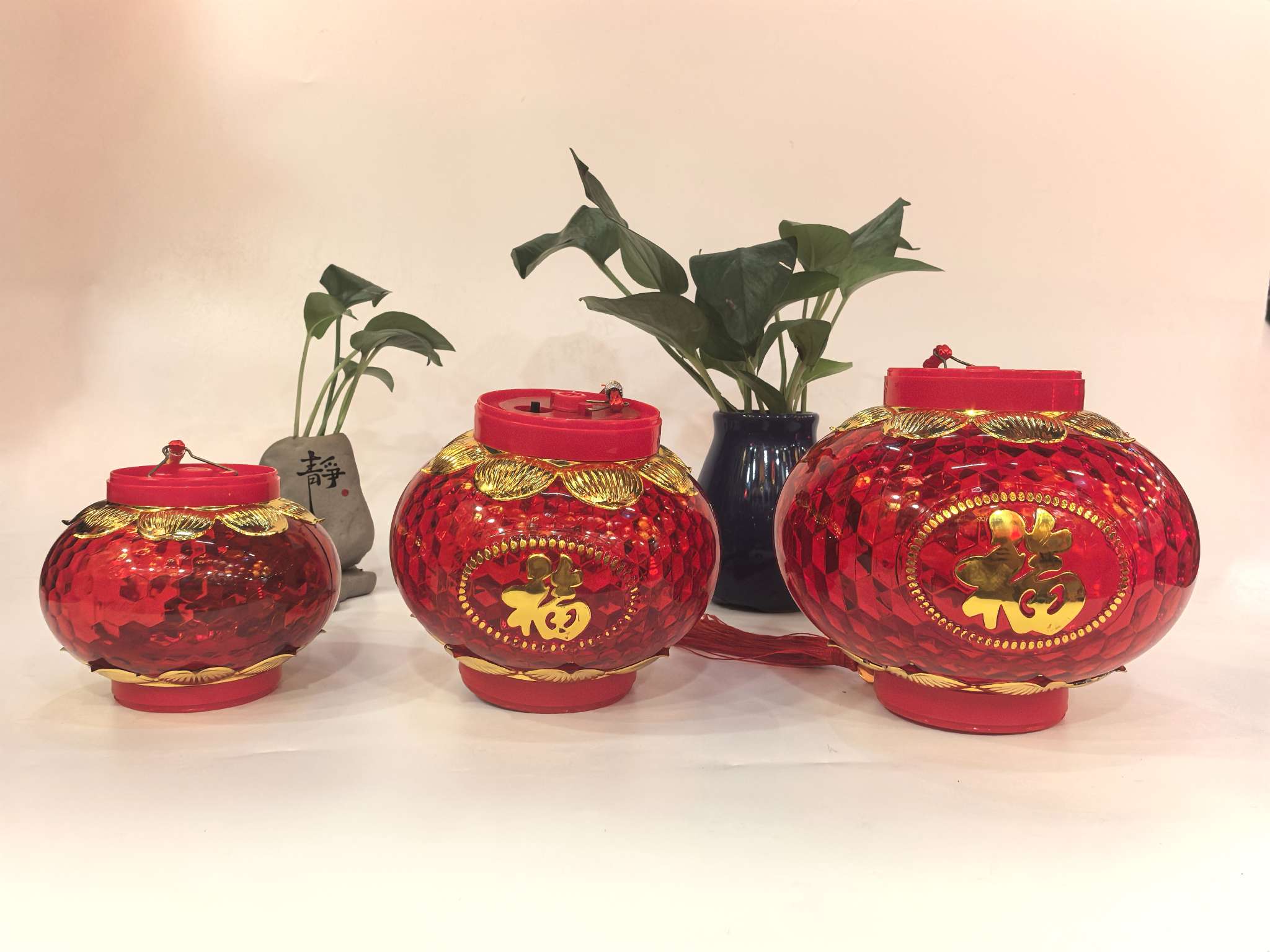 办公文化节庆用品大红灯笼镭射灯笼新年装饰大红灯笼吊灯详情图4