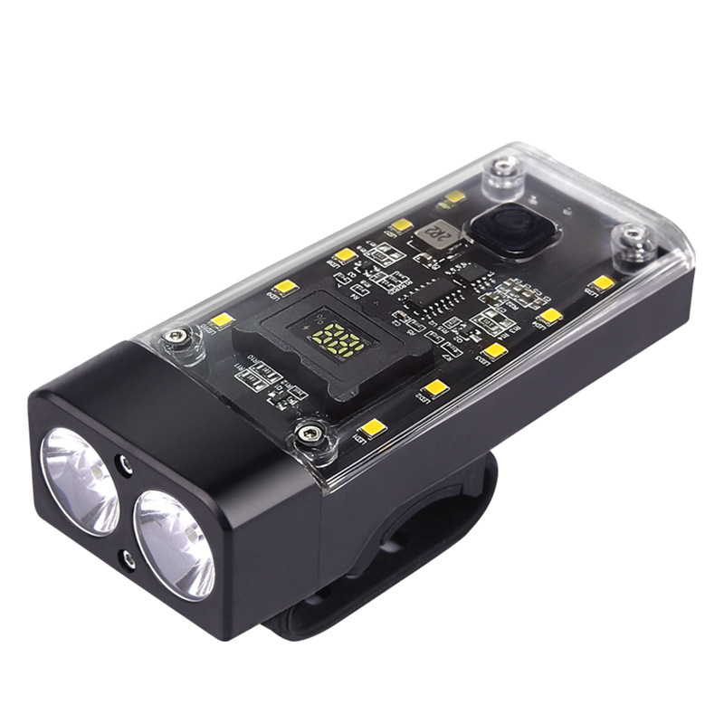 New high-intensity bicycle light, outdoor mountain bike headlight, USB charging, transparent cycling equipment, night riding Item Picture