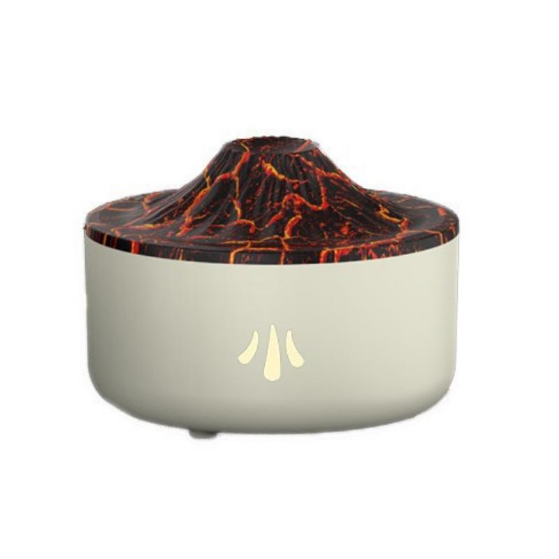 跨境新款仿真火山熔岩香薰机 家用桌面小型usb插电七彩火焰 白色