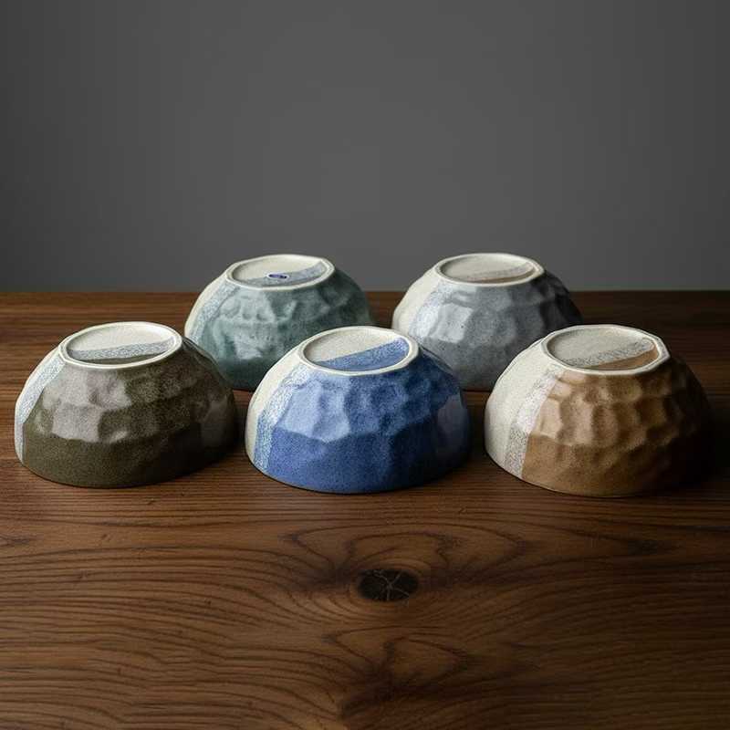 日本美浓烧乐窑庵手绘陶碟