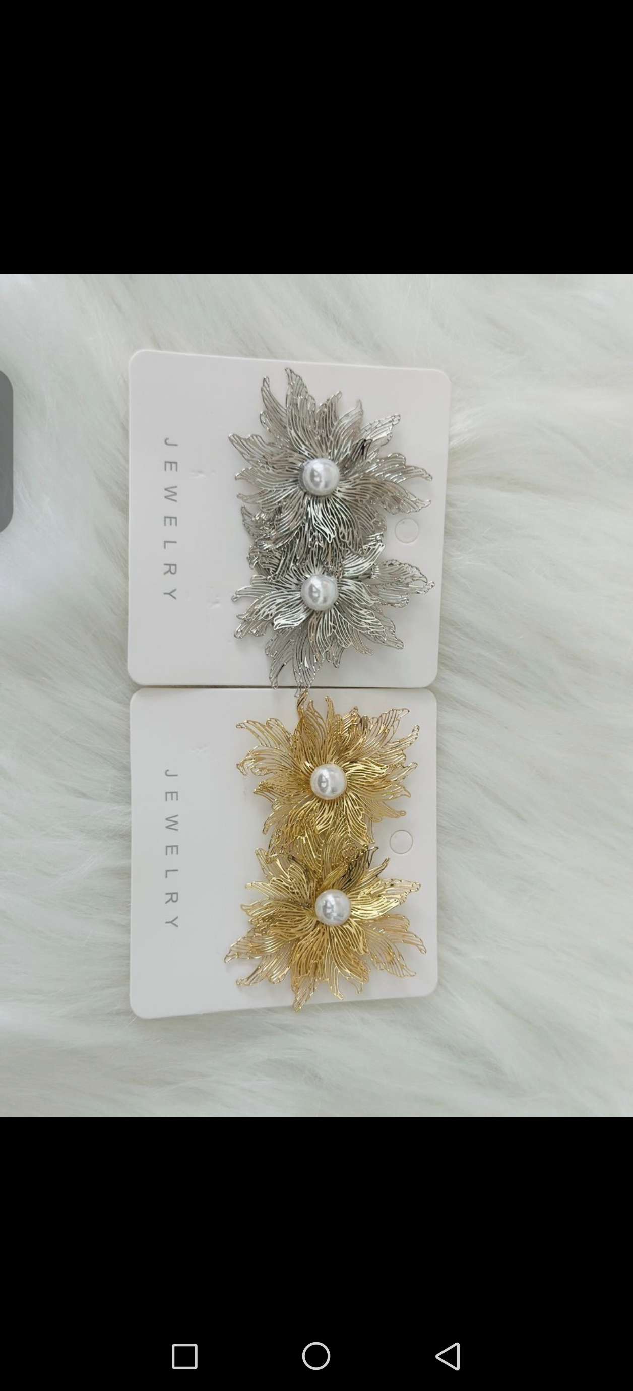 爆款合金太阳花 树叶款电镀金色银色耳饰耳钉