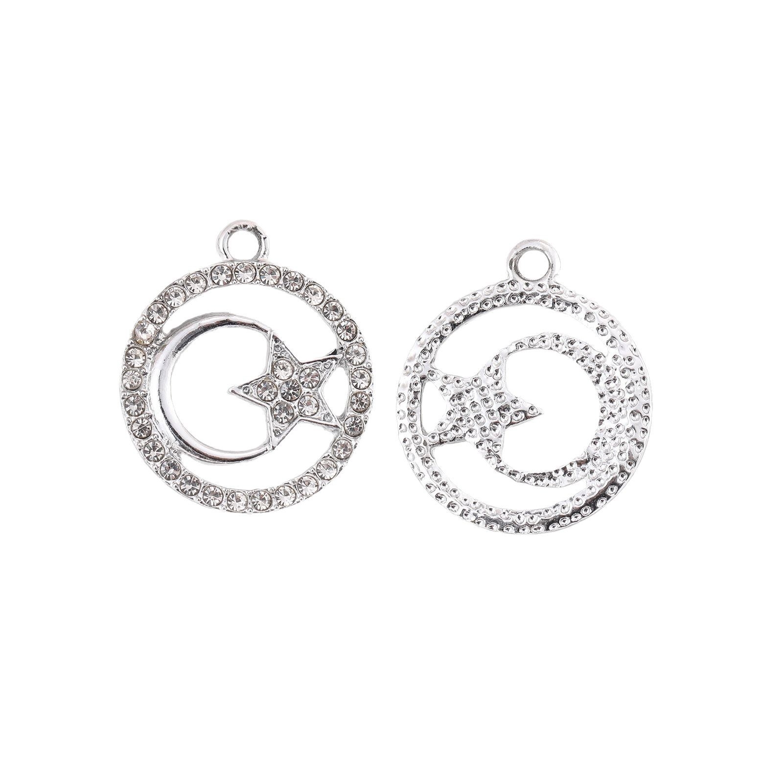 时尚设计感合金配件，细钻吊坠，耳环手链diy饰品配件，手机壳挂链材料。