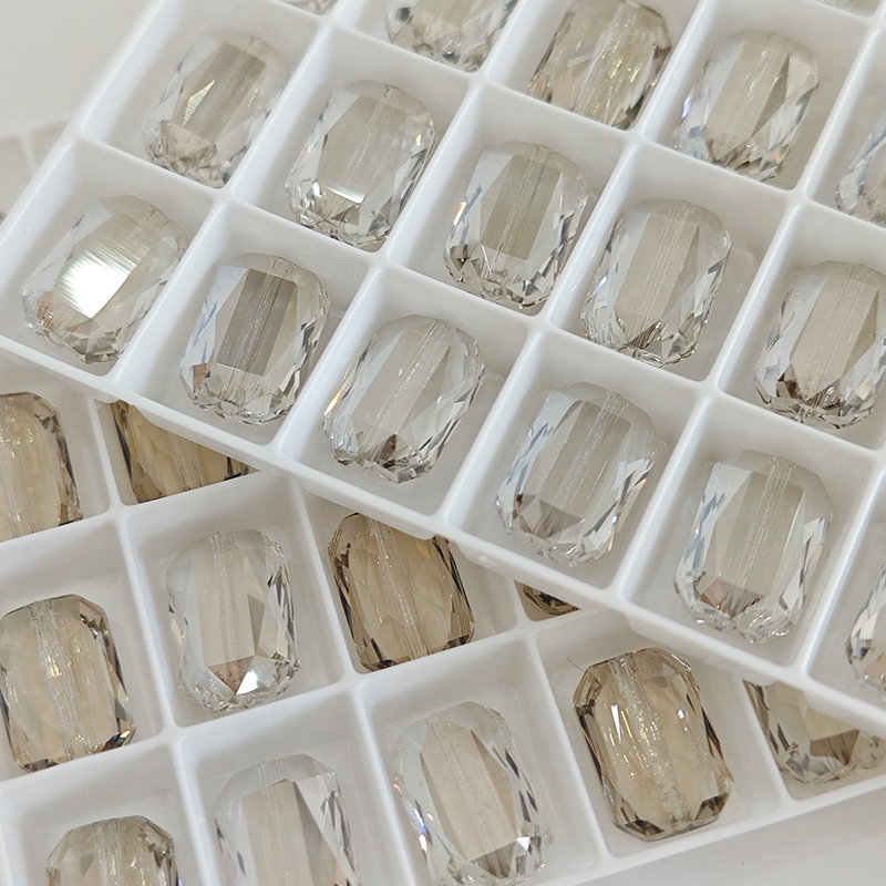 Shijia imported genuine rectangular octagonal through-hole crystal DIY bracelet accessories, Huazi Silver Phantom bracelet woven Specification image