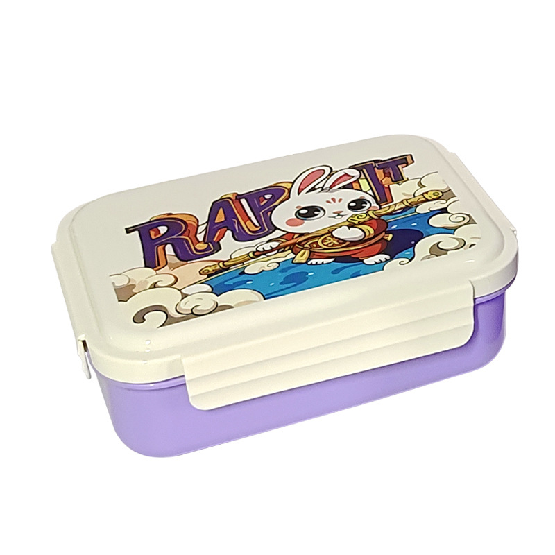 H226-555 National Trend cartoon student compartments lunch box, office worker microwave oven heated lunch box with tableware Application Scenario