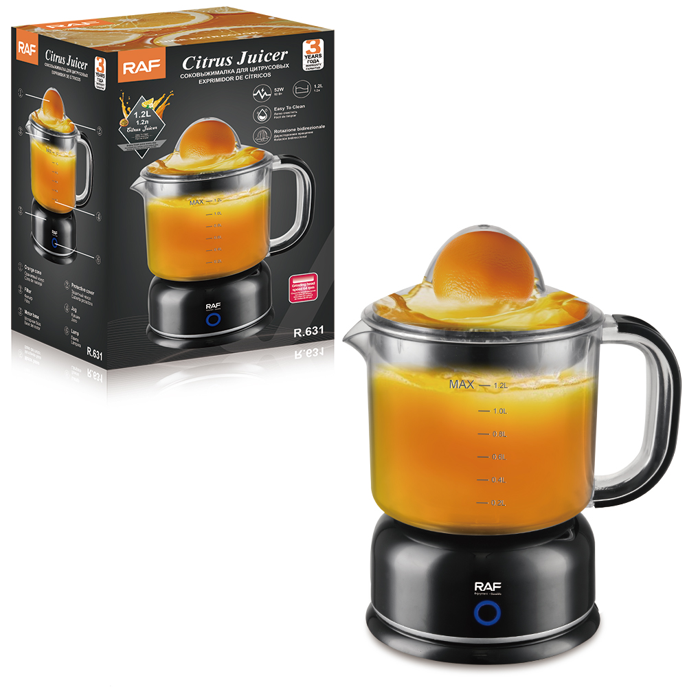 RAF European standard cross-border electric freshly squeezed orange machine, 1.2L lemon and orange juice maker, small portable household automatic juice extraction Item Picture