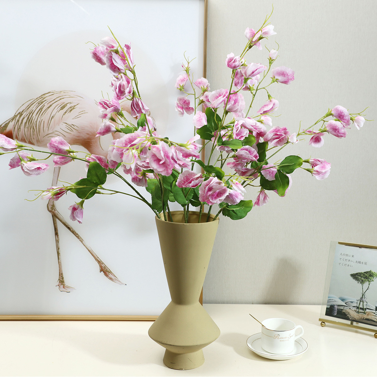 航宾高端豌豆花仿真花欧式家居客厅摆件假花束摄影道具厂家批发