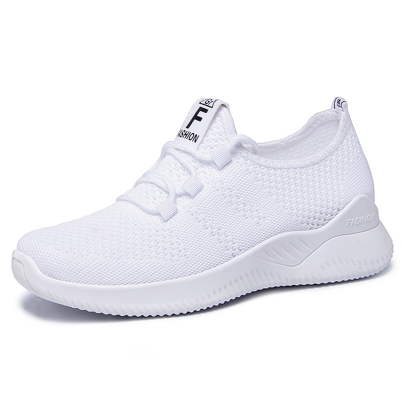 women's shoes cross-border large size temu women's shoes women's casual shoes breathable flying woven pumps all-match solid color sneakers women undefined