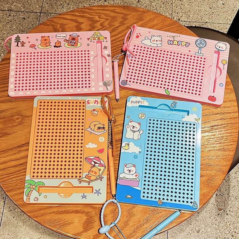 原创卡皮巴拉磁吸钢珠画板钥匙扣可爱卡通水豚趣味小玩具书包挂件 