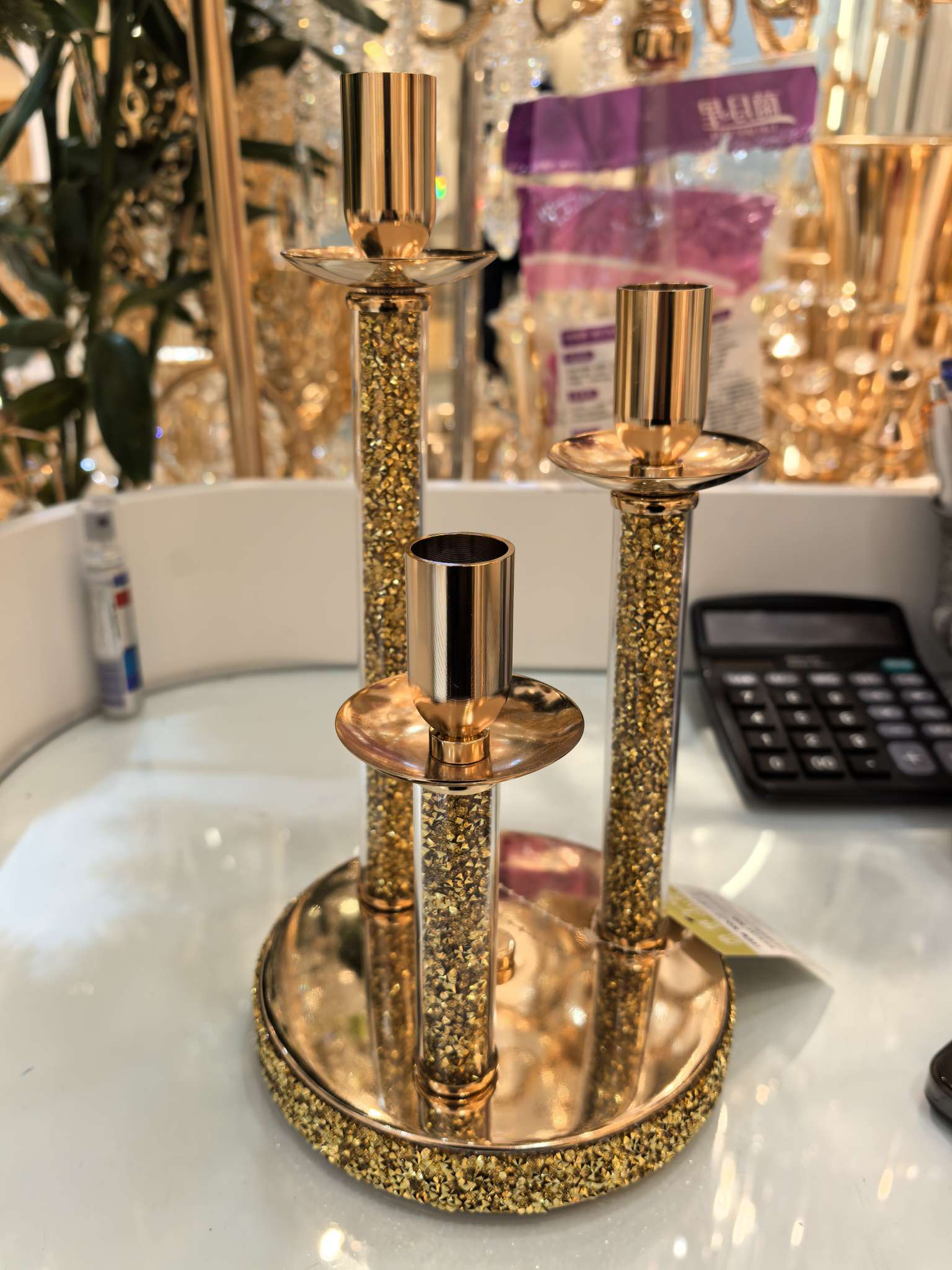 金属工艺品铁制品镀金工艺品，烛台摆件工艺品