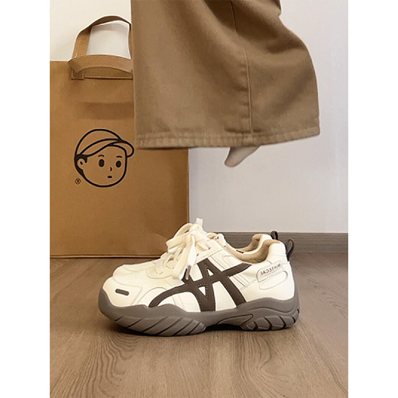 cowhide version ~ thick bottom color matching forrest gump training shoes for women 2025 autumn new breathable sports casual borad shoes undefined