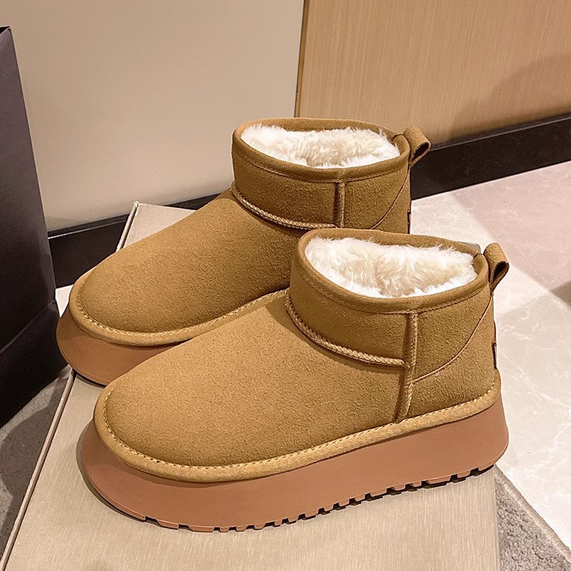 bread shoes snow boots for women 2025 new popular winter fleece-lined women's shoes thick bottom waterproof non-slip warm cotton shoes undefined