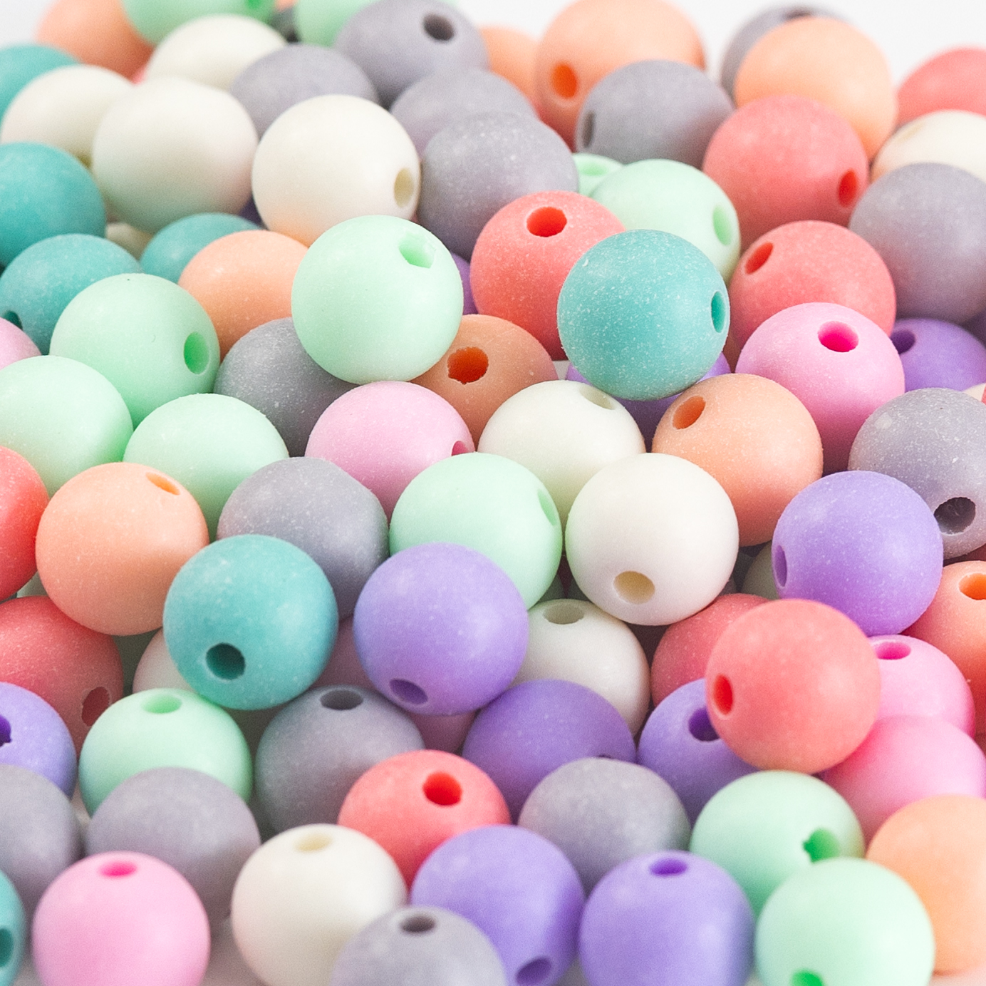 亚克力10MM圆珠磨砂哑光珠 DIY饰品配件 手链项链串珠散珠 工厂直销产品图