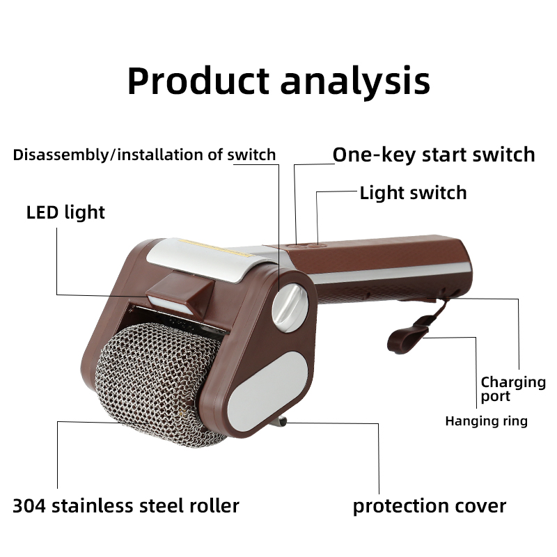Barbecue cleaning brush, electric rechargeable brush, no-wash, brushless, rotating barbecue brush Item Picture