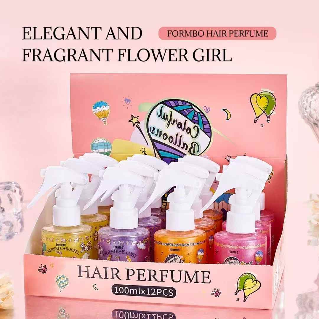 Cross-border blast perfume spray rainbow tema multi sabor opcional larga duración fragancia frutal cabello cuerpo ropa universal suavizado cabello larga duración dejar fragancia desodorante perfumado Application Scenario