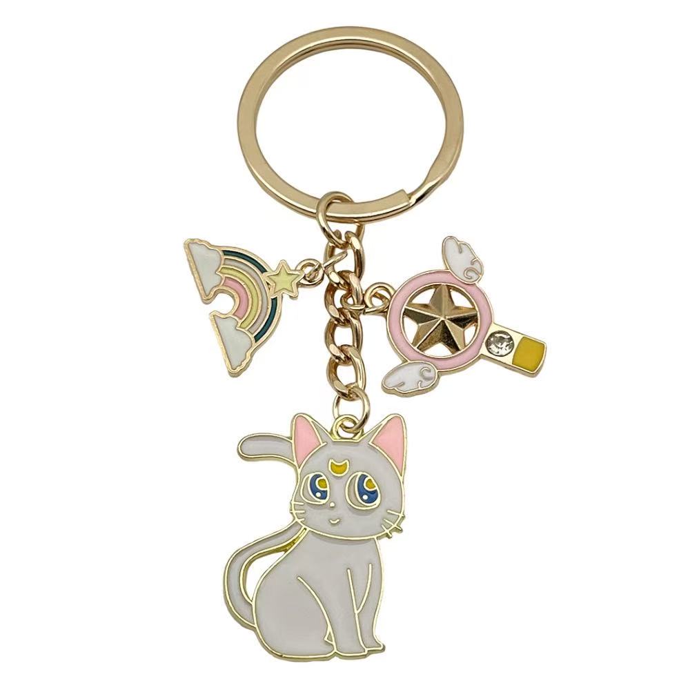 Star Man Clay diamond keychain pendant Flat keychain accessory Pendant Personalized Creative gift Creative cat diy Custom logo cute detail image 11
