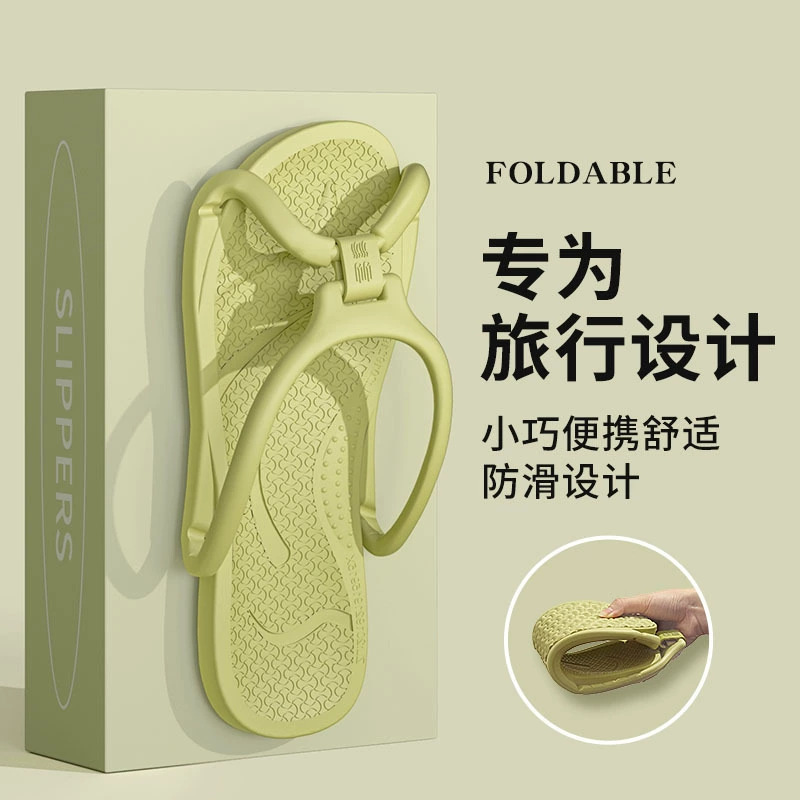 foldable couple travel slippers hotel anti-skid travel essential easy to carry interior home bathroom men and women details Picture