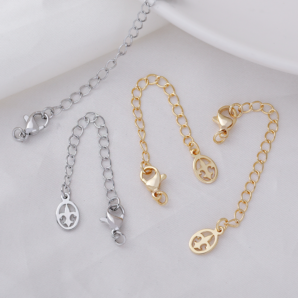 贵和尾链 鸢尾花系列延长链镀真金保色持久带龙虾扣尾链