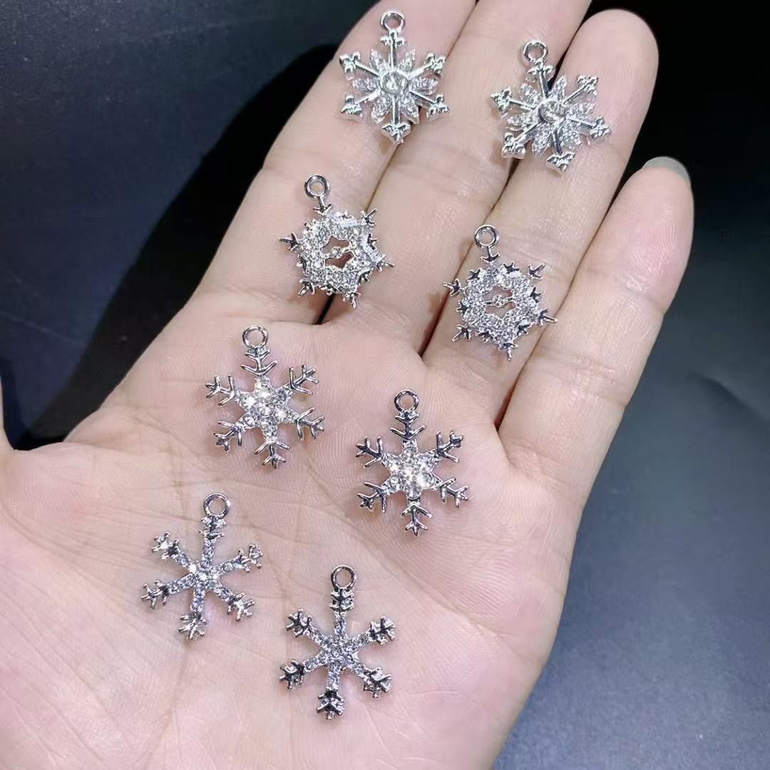 DIY snowflake alloy jewelry accessories, bell decoration materials, jewelry accessories, handcrafted supplies, multiple options to choose from for diy