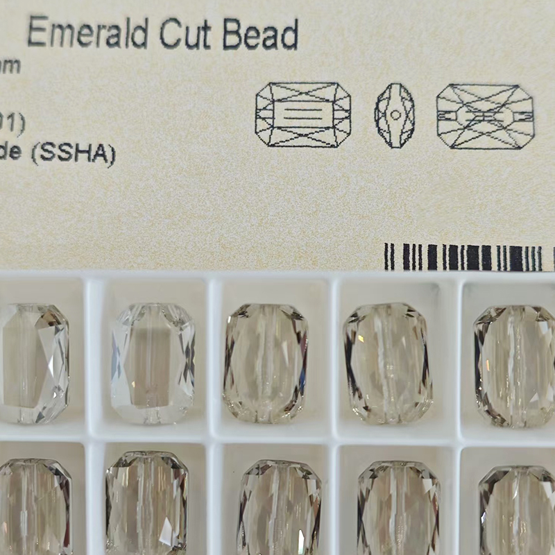 Shijia imported genuine rectangular octagonal through-hole crystal DIY bracelet accessories, Huazi Silver Phantom bracelet woven details Picture