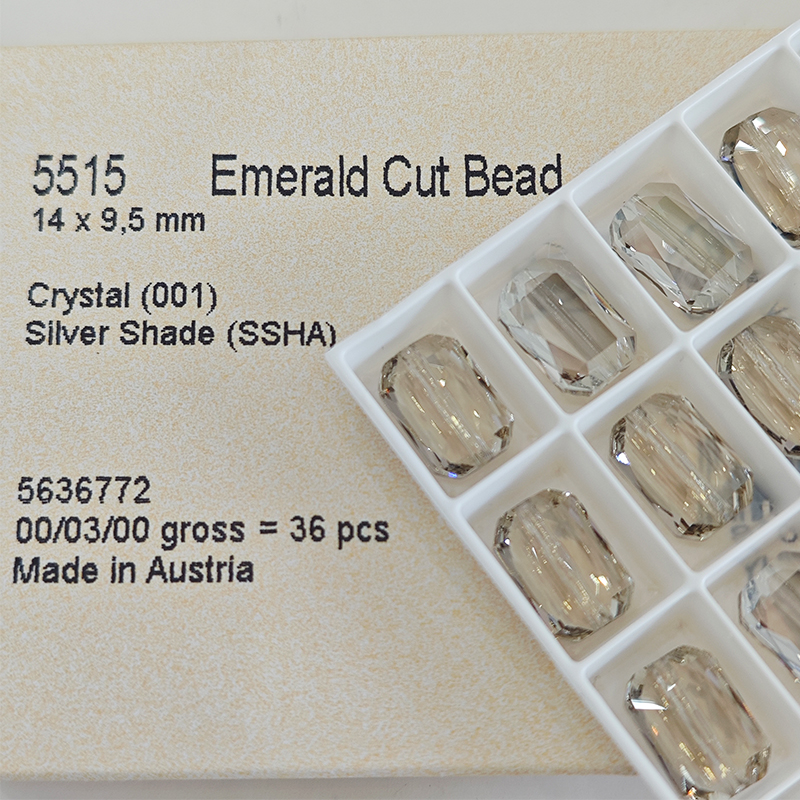 施家进口长方八角通孔水晶 正品DIY手串配件华子银色魅影手串编织