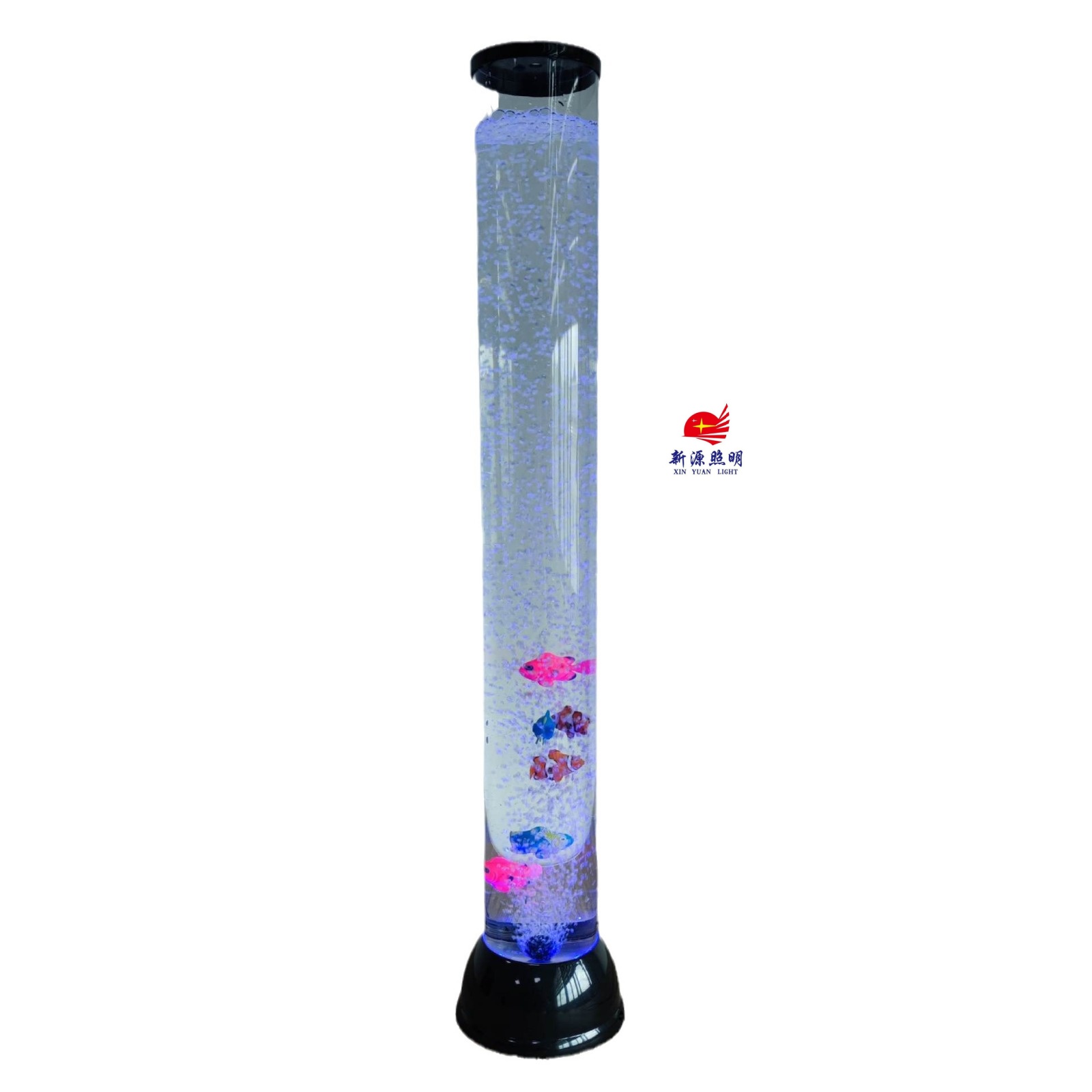Creative bestsellers: LED bubble tube floor lamp, seven-color RGB color-changing water column lamp, simulated fish lamp, indoor decoration night light Application Scenario
