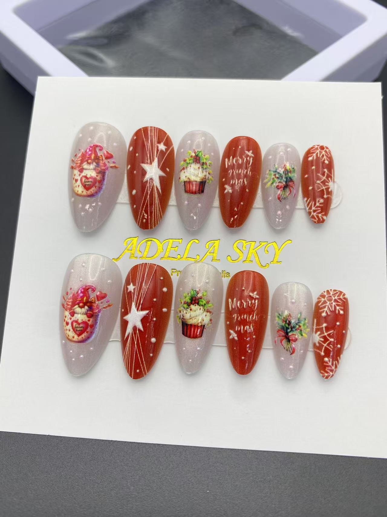 可拆卸穿戴甲节日氛围感立体装饰美甲贴片