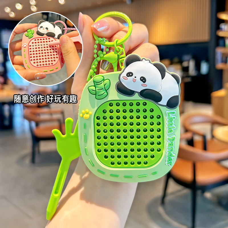 创意熊猫磁吸钢珠画板钥匙扣可爱卡通趣味玩具学生包包挂件小礼品 11111111111111111111411111111产品图