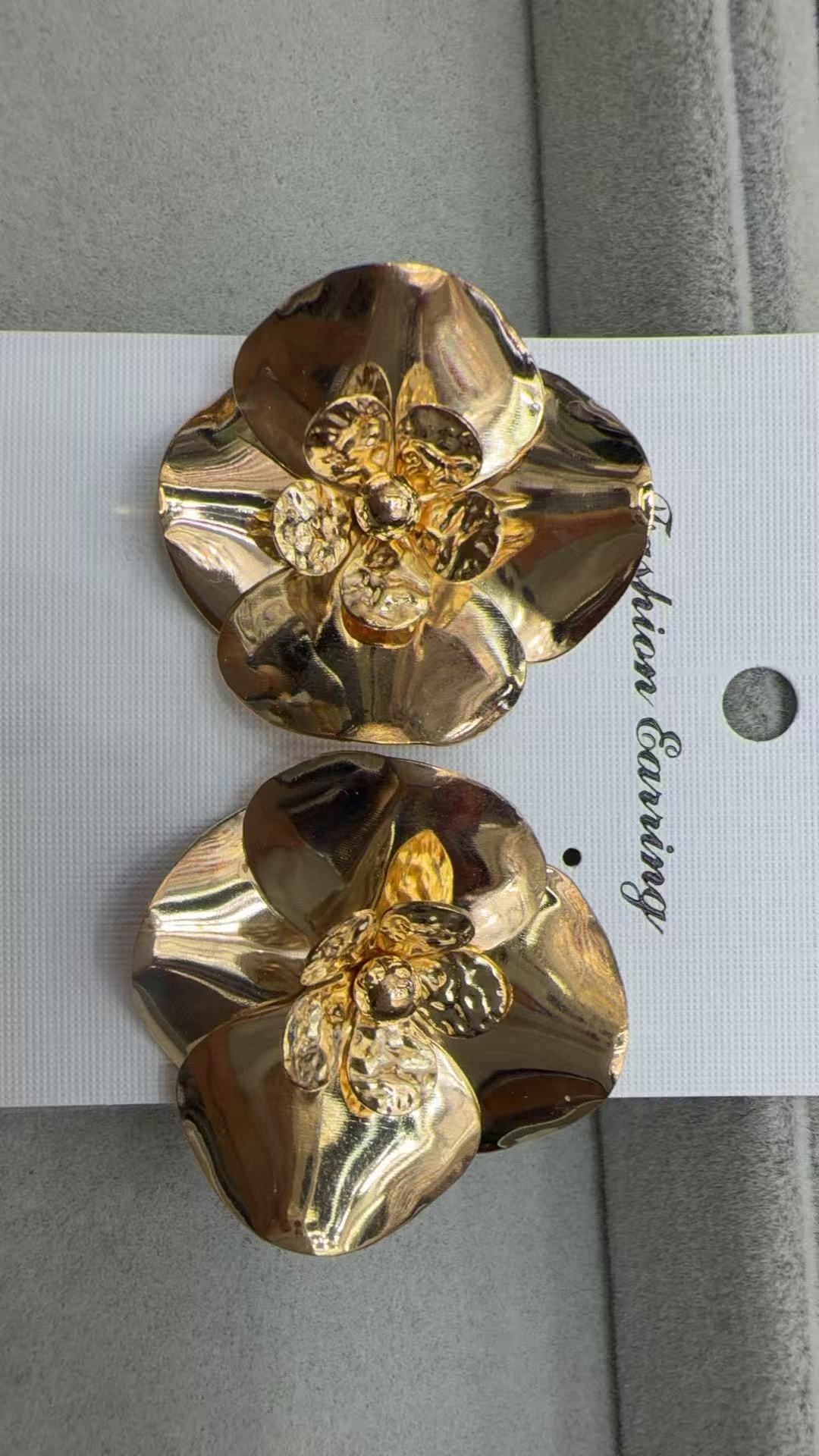 思源饰品 电镀环形耳环耳饰饰品 时尚百搭耳饰 精致饰品设计感潮流款电镀KC耳环｜时尚简约韩版气质耳饰｜批发