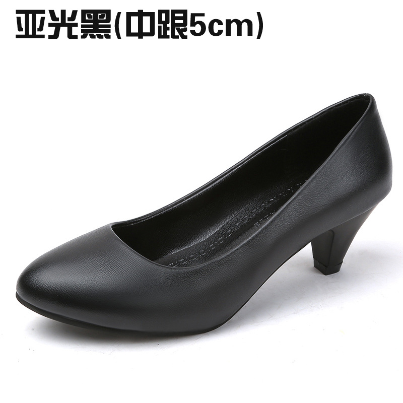 comfortable work shoes work shoes formal wear etiquette interview shoes women's shoes small leather shoes pumps mid heel autumn black shoes spring undefined