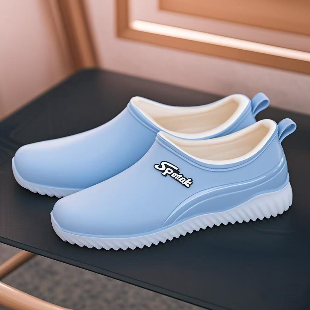 fashion rain boots women's outdoor walking non-slip short rain shoes rubber boots short rain boots car wash shopping kitchen shoes rubber shoes full figure
