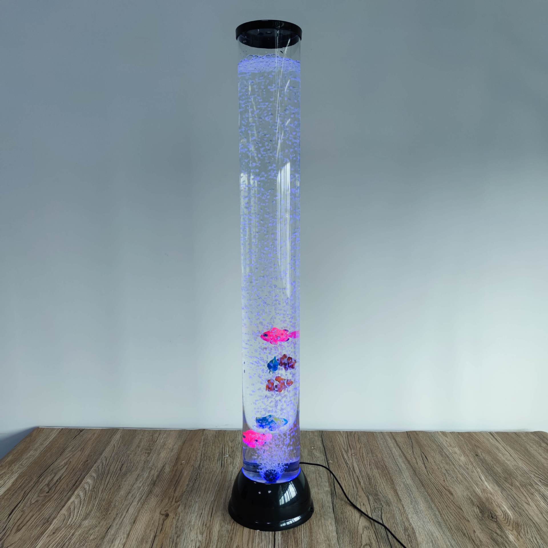 Creative bestsellers: LED bubble tube floor lamp, seven-color RGB color-changing water column lamp, simulated fish lamp, indoor decoration night light pic 1