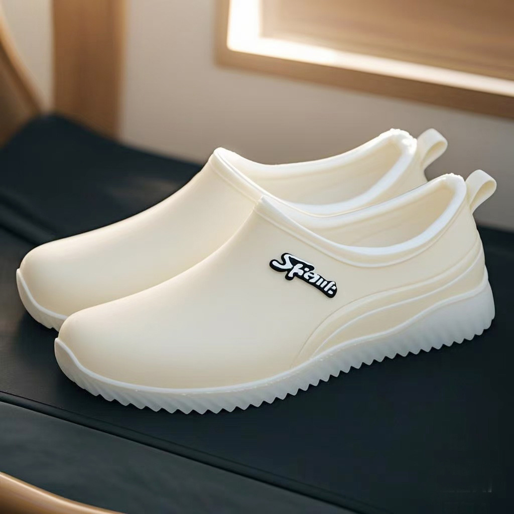 fashion rain boots women's outdoor walking non-slip short rain shoes rubber boots short rain boots car wash shopping kitchen shoes rubber shoes details Picture