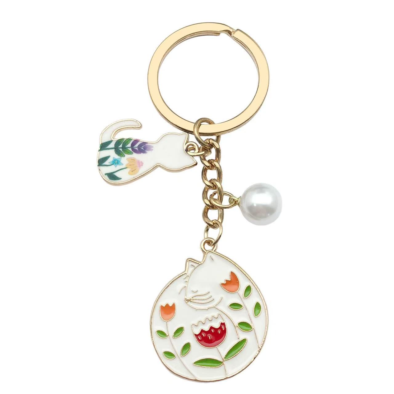 Creative diy accessories for cats and dogs, custom logo diamond keychain pendants, flat keychain jewelry pendants, fashionable, creative and versatile gifts detail image 7