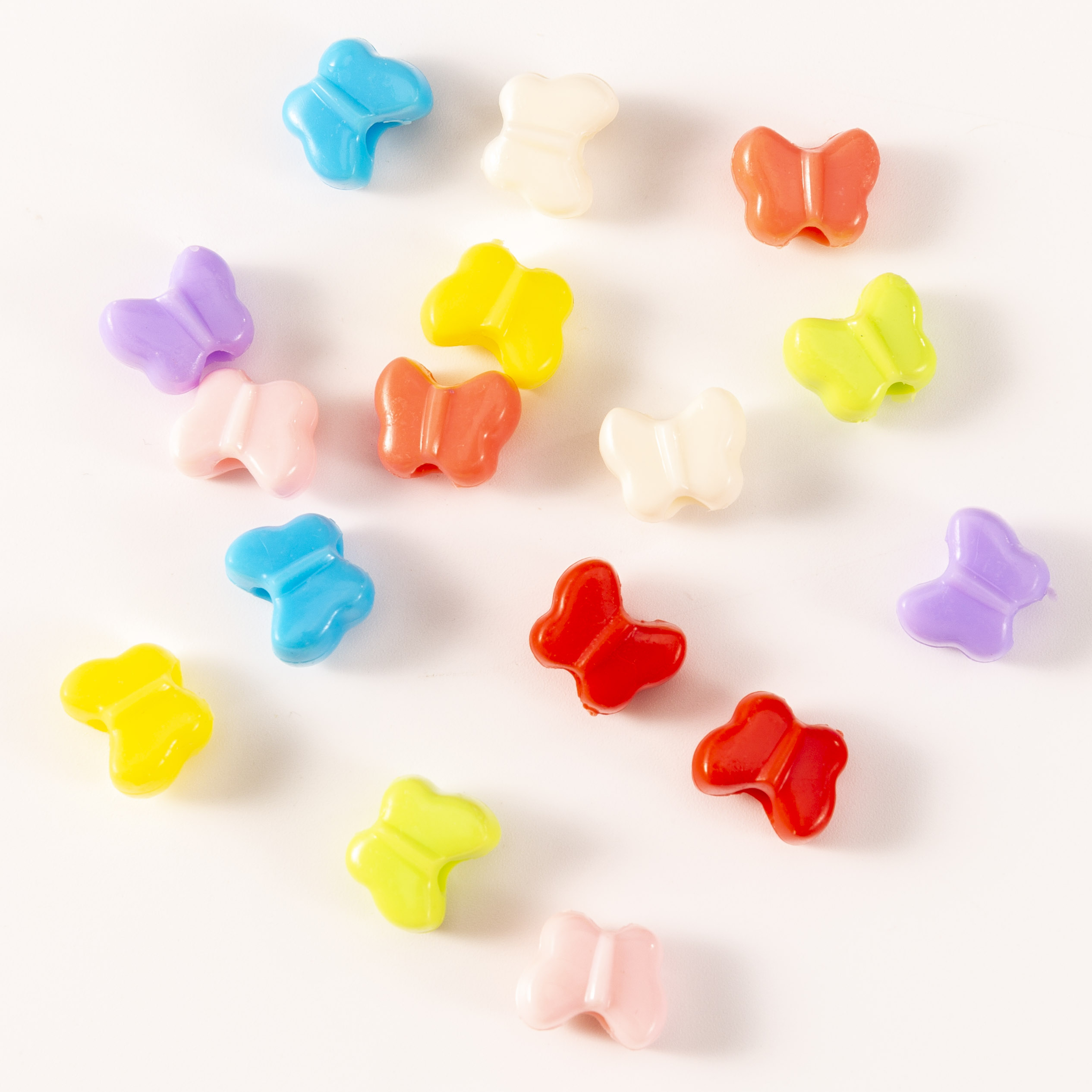 PS塑料珠子蝴蝶13MM实色混色坯饰品配件散珠串珠厂家直销产品图