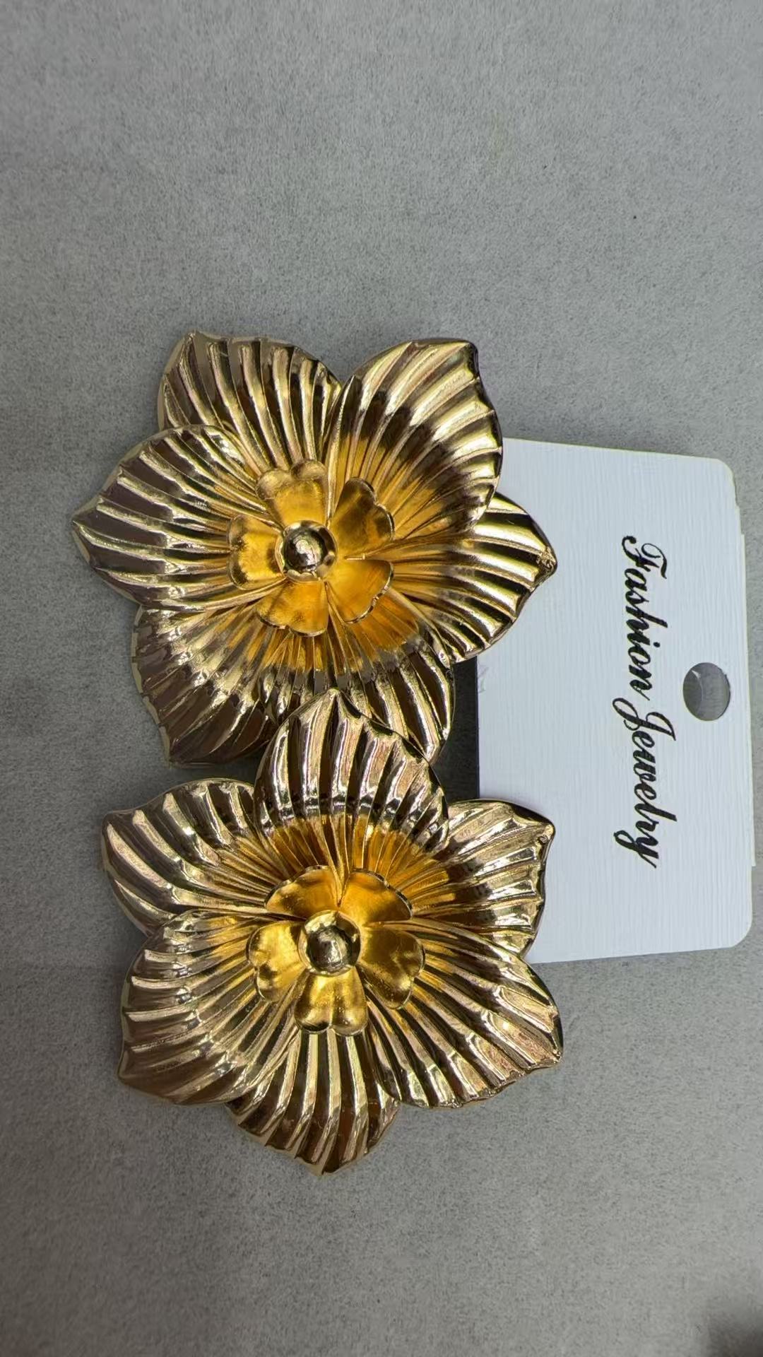 思源饰品 电镀环形耳环耳饰饰品 时尚百搭耳饰 精致饰品设计感潮流款电镀KC金色耳环｜时尚简约韩版气质耳饰｜批发