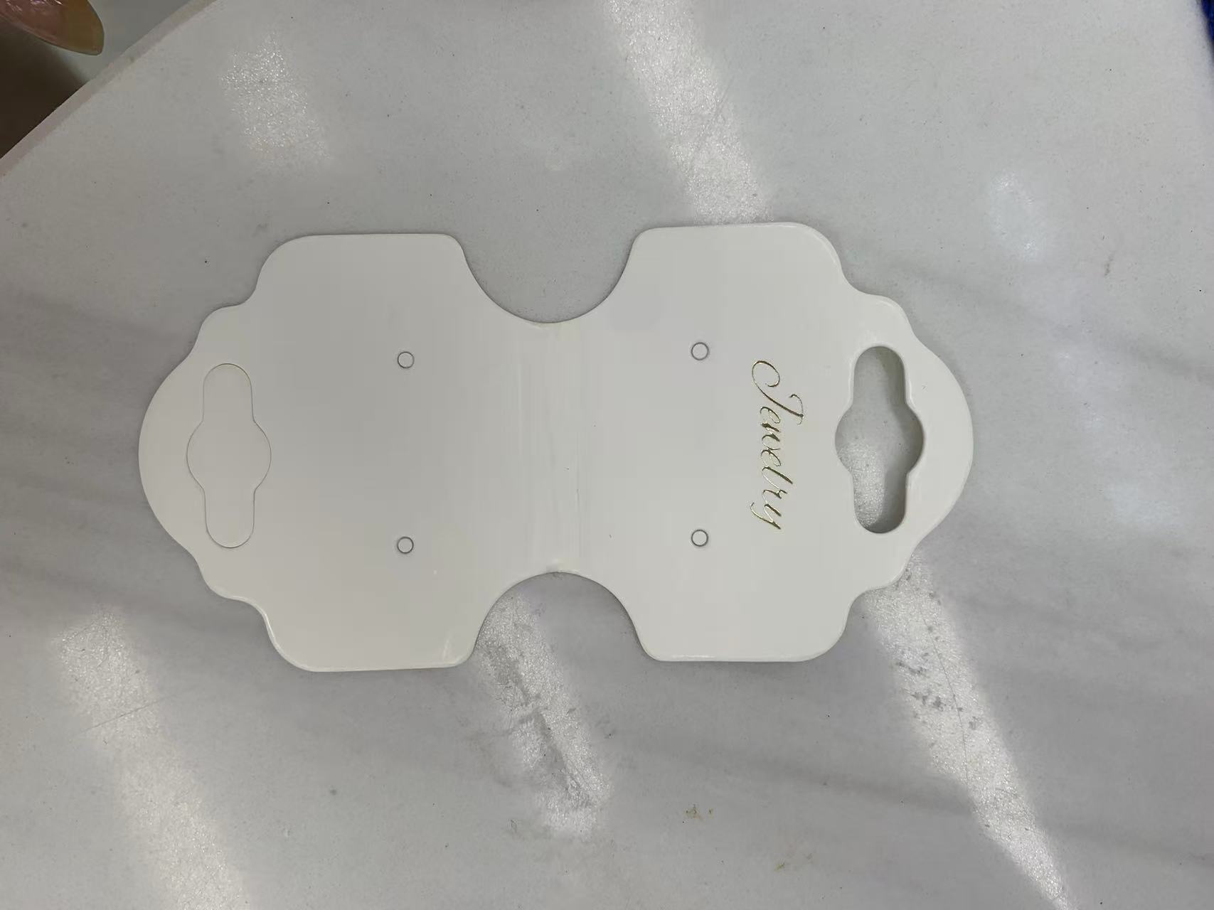 烫金 原创项链卡片高档饰品发夹项链卡纸标签吊牌包装纸卡白底实物图