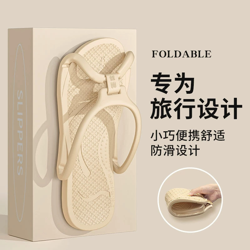 Foldable couple travel slippers, hotel anti-slip, essential for travel, portable, suitable for indoor, home, bathroom, men and women, 384 Item Picture