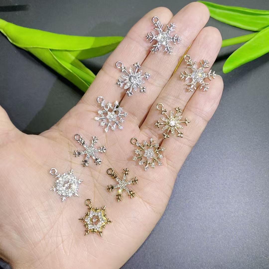 DIY snowflake alloy jewelry accessories, bell decoration materials, jewelry accessories, handcrafted supplies, multiple options to choose from for diy details Picture