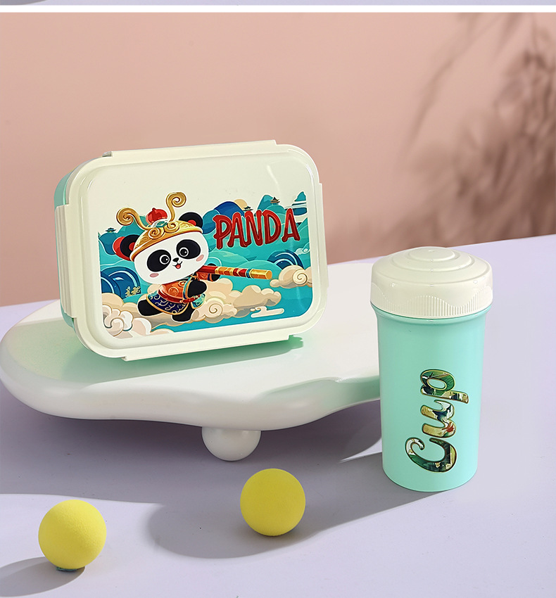 H226-556 National Trend Cartoon student compartments Lunch Box, Office Workers' microwave-safe lunch box and water cup set detail image 9