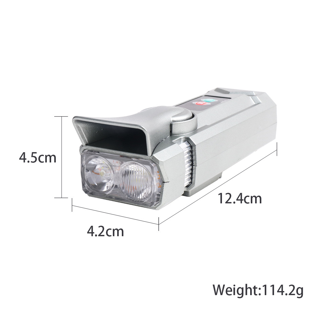 Cycling equipment: Night riding with horn, waterproof dual-head headlights, multi-functional anti-rear-end flash bicycle headlights pic 5
