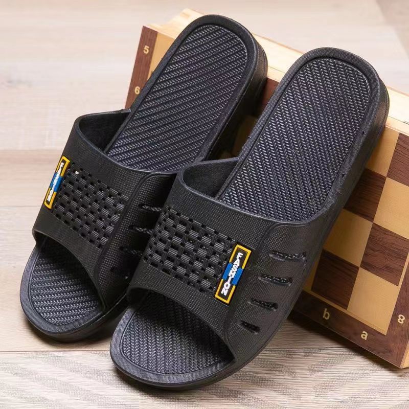 men's slippers summer non-slip thick bottom wear-resistant indoor sandals stall running capacity hotel bath pvc slippers batch Item Picture