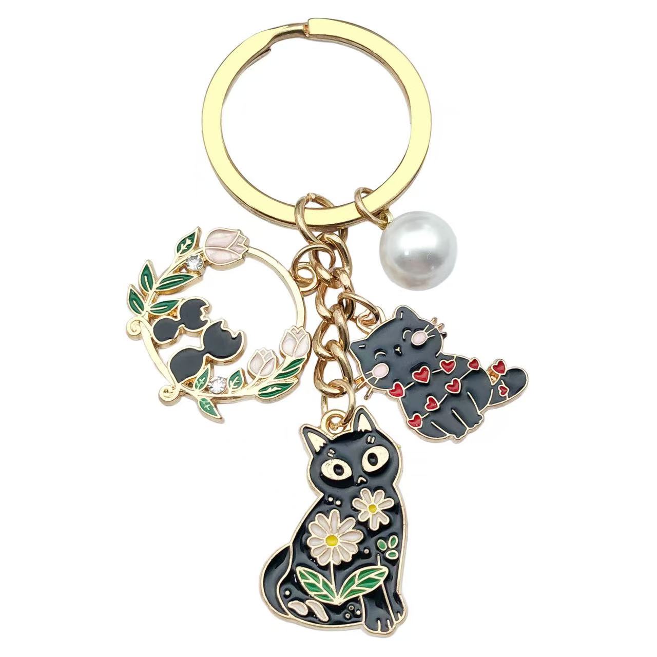 Creative diy accessories for cats and dogs, custom logo diamond keychain pendants, flat keychain jewelry pendants, fashionable, creative and versatile gifts detail image 12