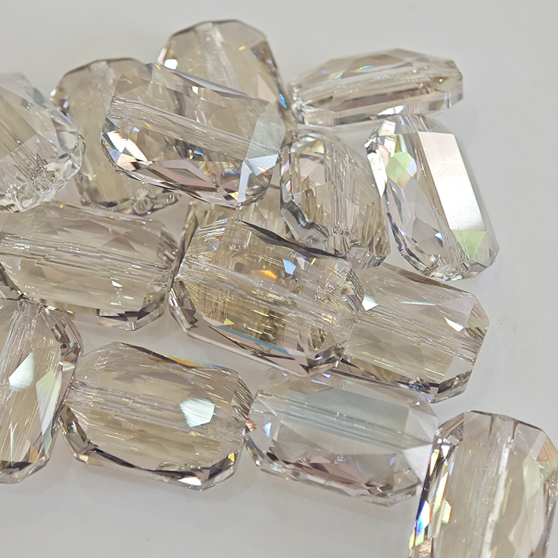 Shijia imported genuine rectangular octagonal through-hole crystal DIY bracelet accessories, Huazi Silver Phantom bracelet woven Item Picture