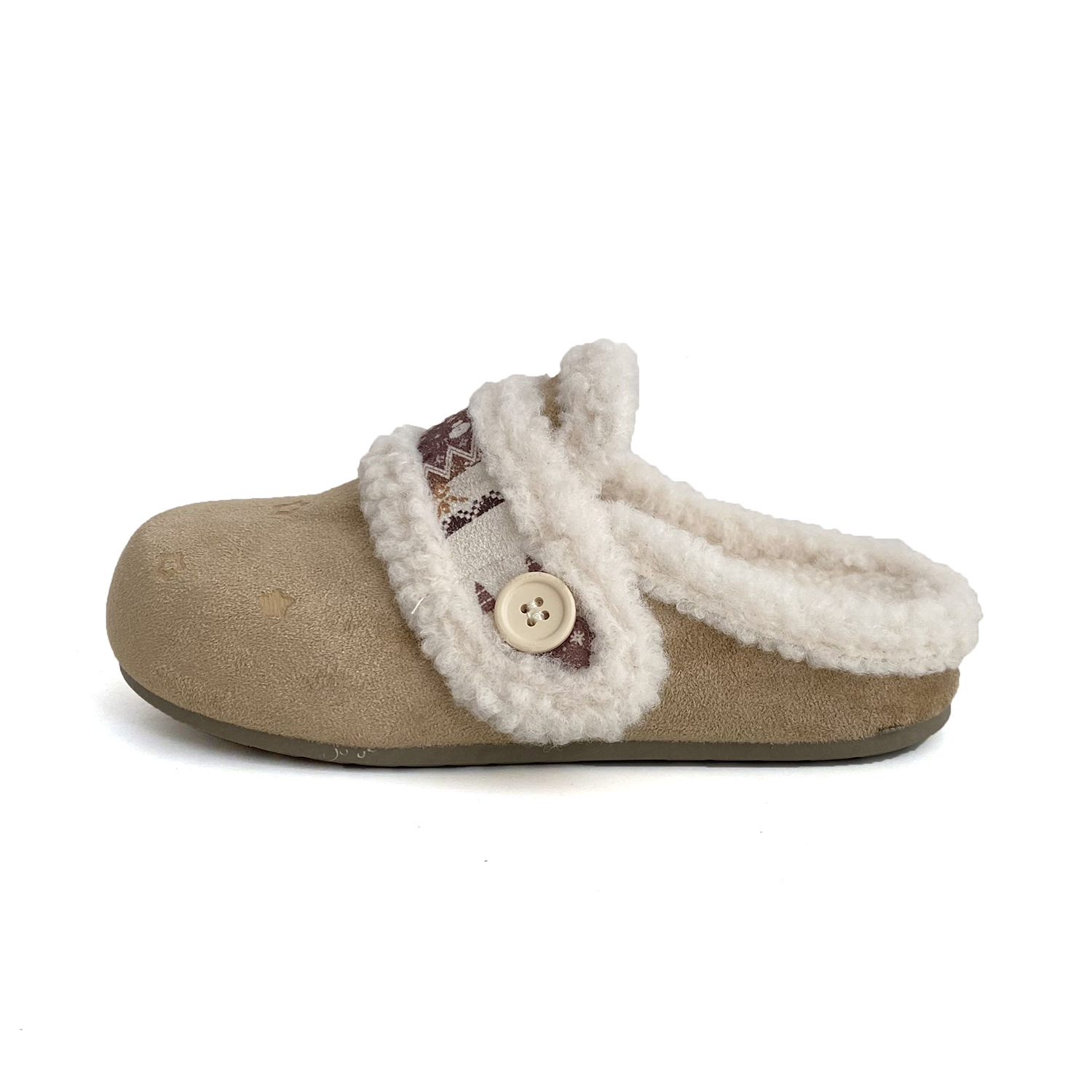 xingx printing plus velvet insulated cotton-padded shoes 2025 winter boken pedal buckle half support fluffy shoes female n2288m undefined