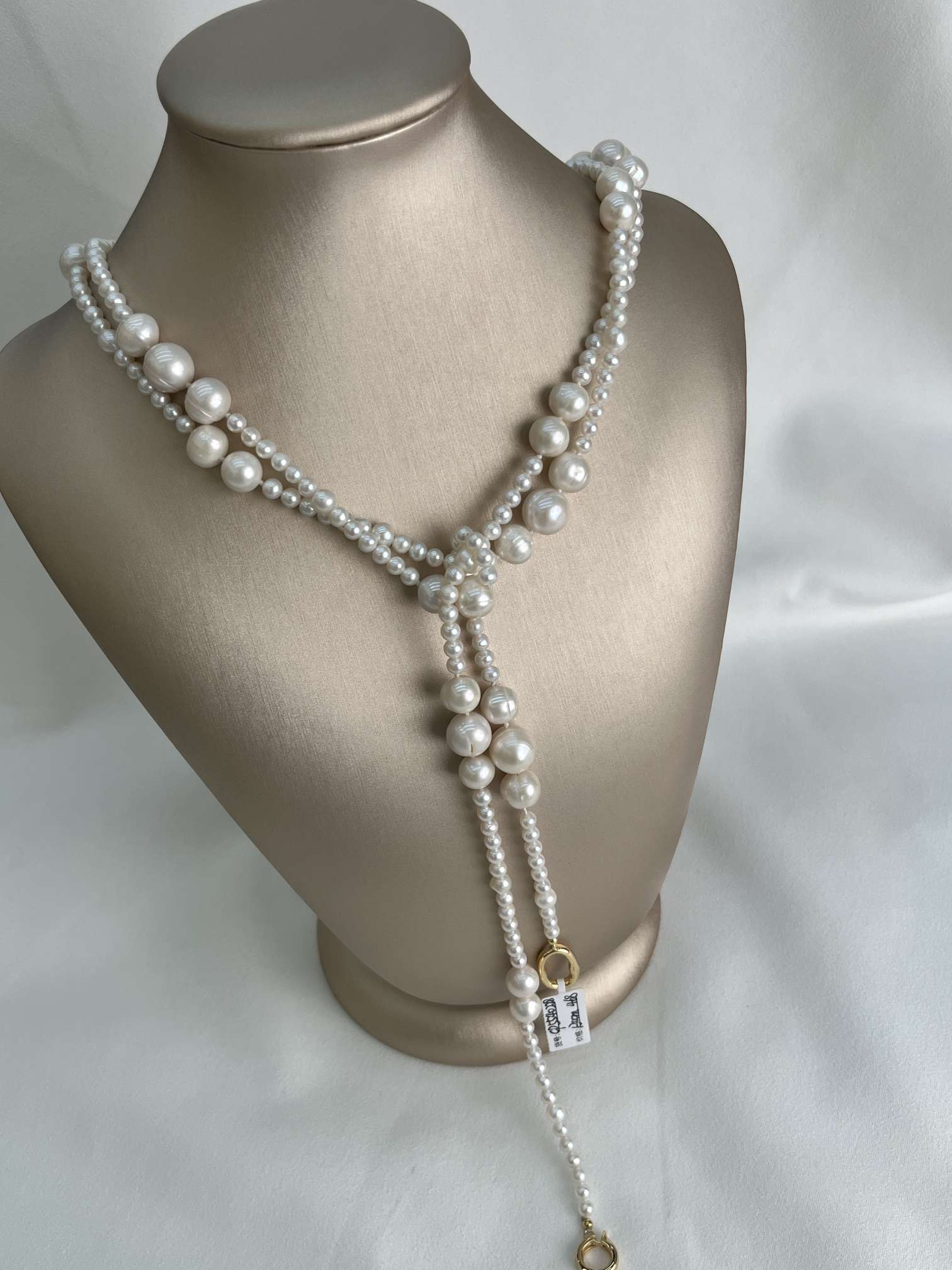 120cm multi-layer natural pearl sweater chain with fashionable design, multiple ways to wear Specification image