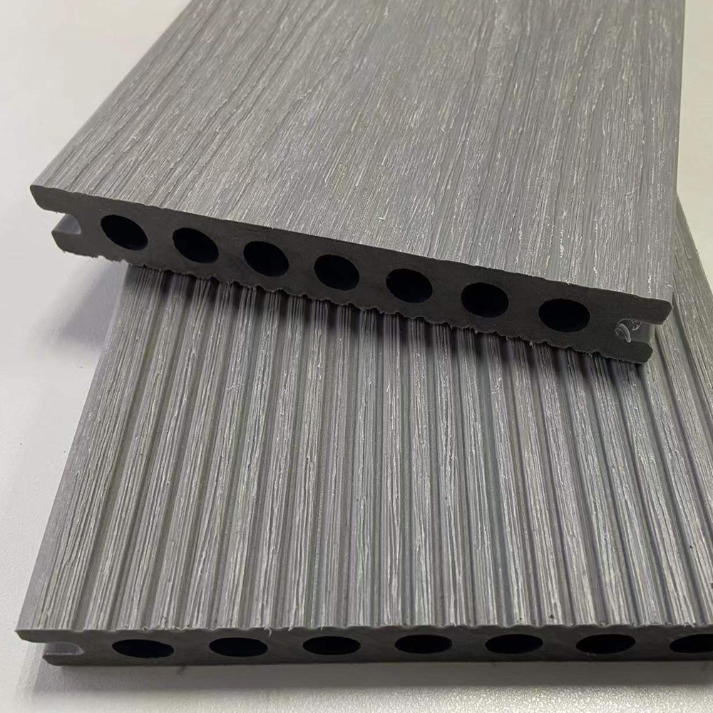 木塑WPC地板145*21二代共挤圆孔环保塑木材料园林室外装修板防腐