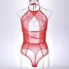 Hot girl lace hollowed-out halter top summer sexy slimming underwear Sexy lace semi-transparent one-piece underwear Specification image