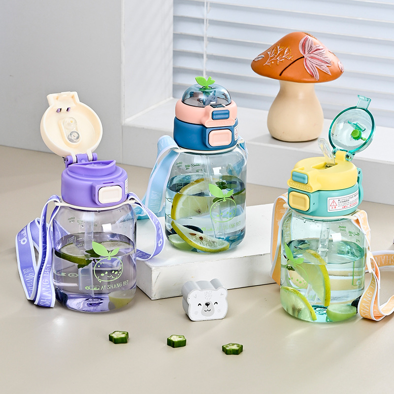 Y201-9281 Summer Children's Cute Portable Straw Cup, Baby student bouncing Straw cup