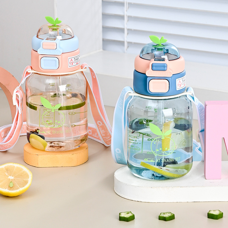 Y201-9281 Summer Children's Cute Portable Straw Cup, Baby student bouncing Straw cup details Picture